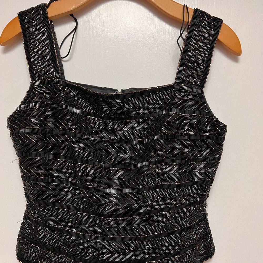 Vintage Carmen Marc Valvo Formal Full Beaded Sequin Top  Size (Women's) 6